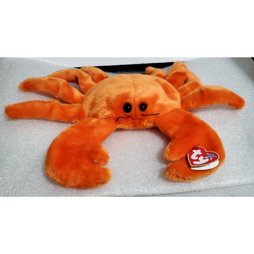 Ty Beanie Buddy Digger the Orange Plush Crab 1999, Retired